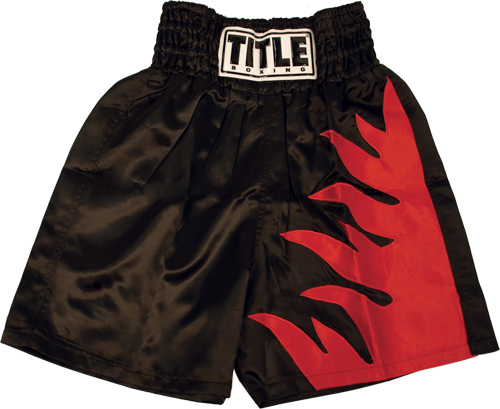 Title Boxing Side Flame Stock Boxing Trunks